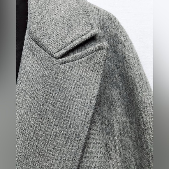 Zara Gray Belted Coat - Picture 13 of 15